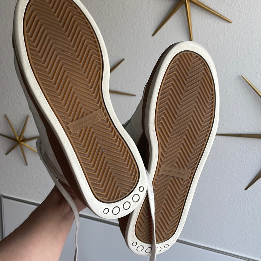 COPY - ST LAURENT sneakers All white leather .. women’s size 8